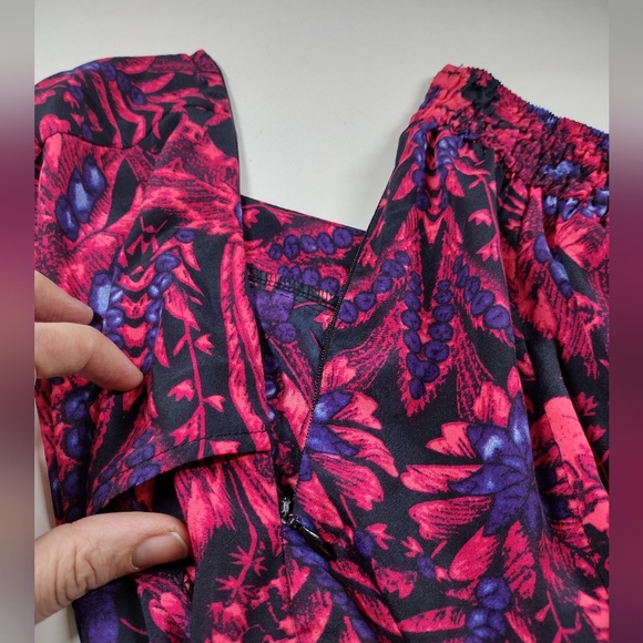 UK2LA Red Pink and Blue Double Slit Maxi Skirt - Picture 6 of 8